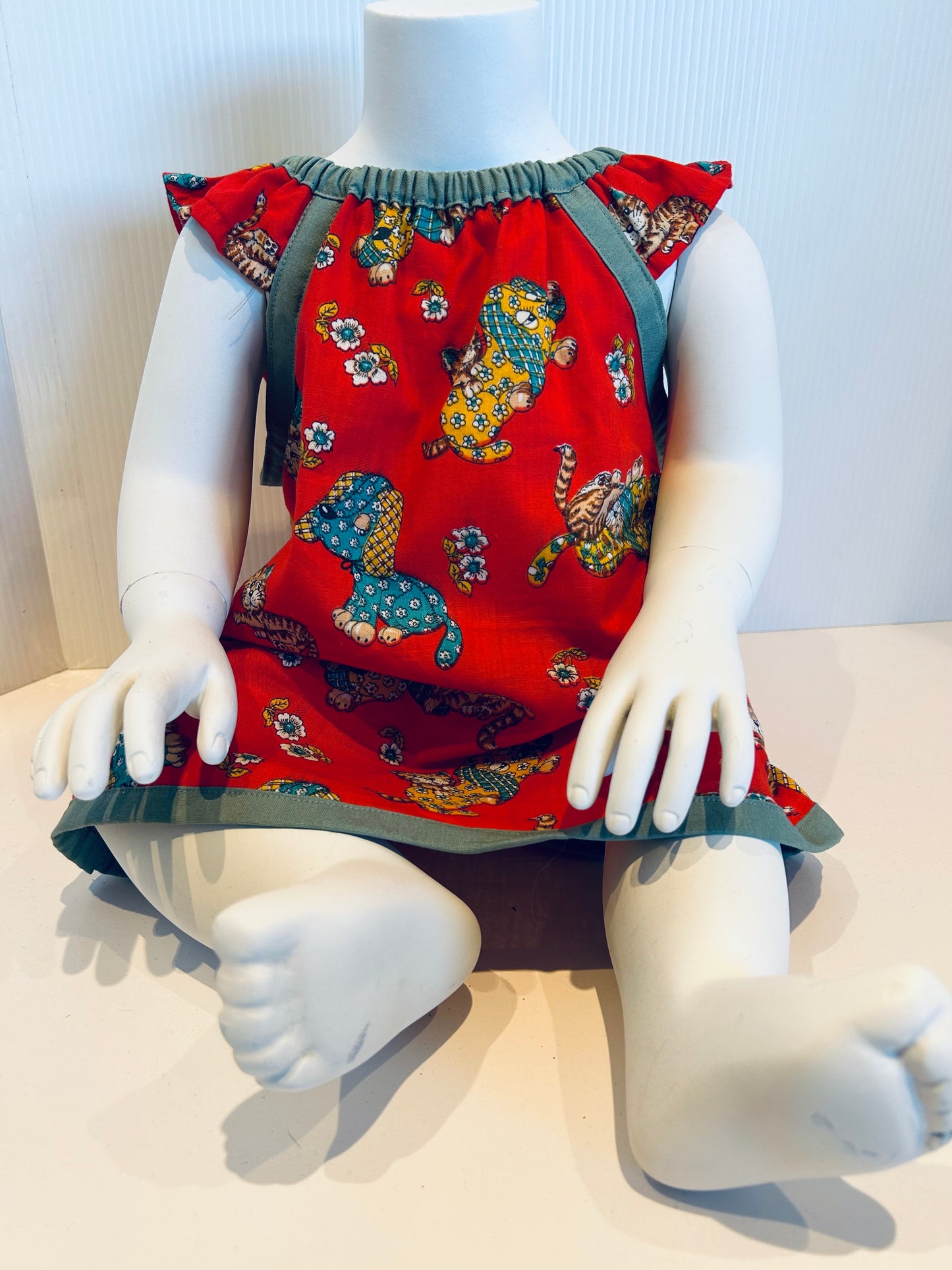Vintage Fabric 1yr old dress/top