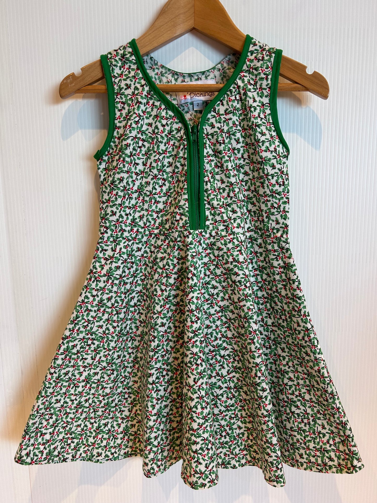 Vintage fabric zipper dress - size 2